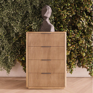   Reeded Wood 4-Drawer Chest | Oroa.com