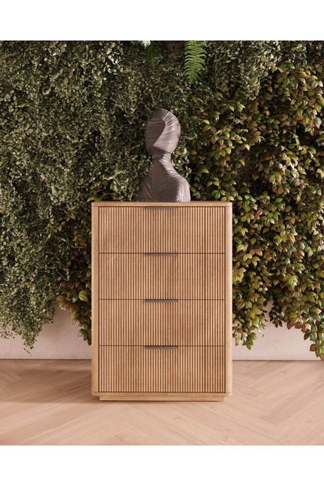 Reeded Wood 4-Drawer Chest | OROA Modern Santa Monica | Oroa.com