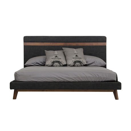 Modern European furniture - Gray Fabric Bed - www.oroa.com