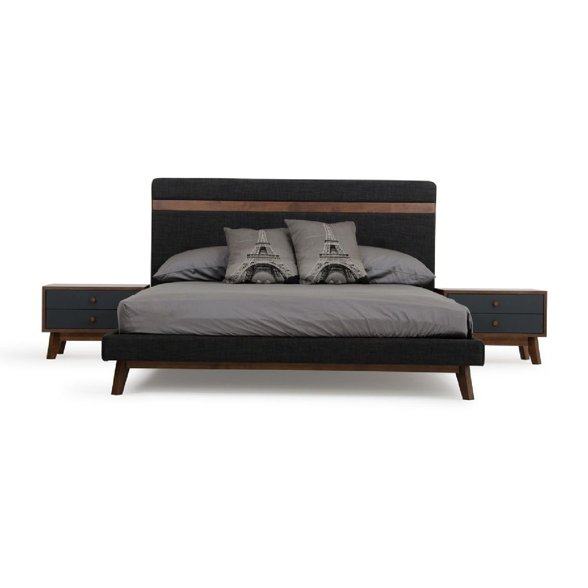 Gray Fabric Bed | OROA Modern Dali