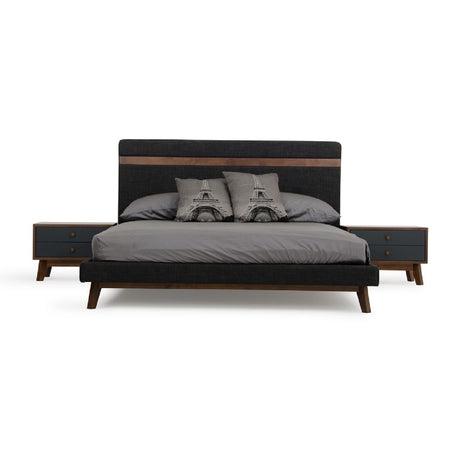Modern European furniture - Gray Fabric Bed - www.oroa.com