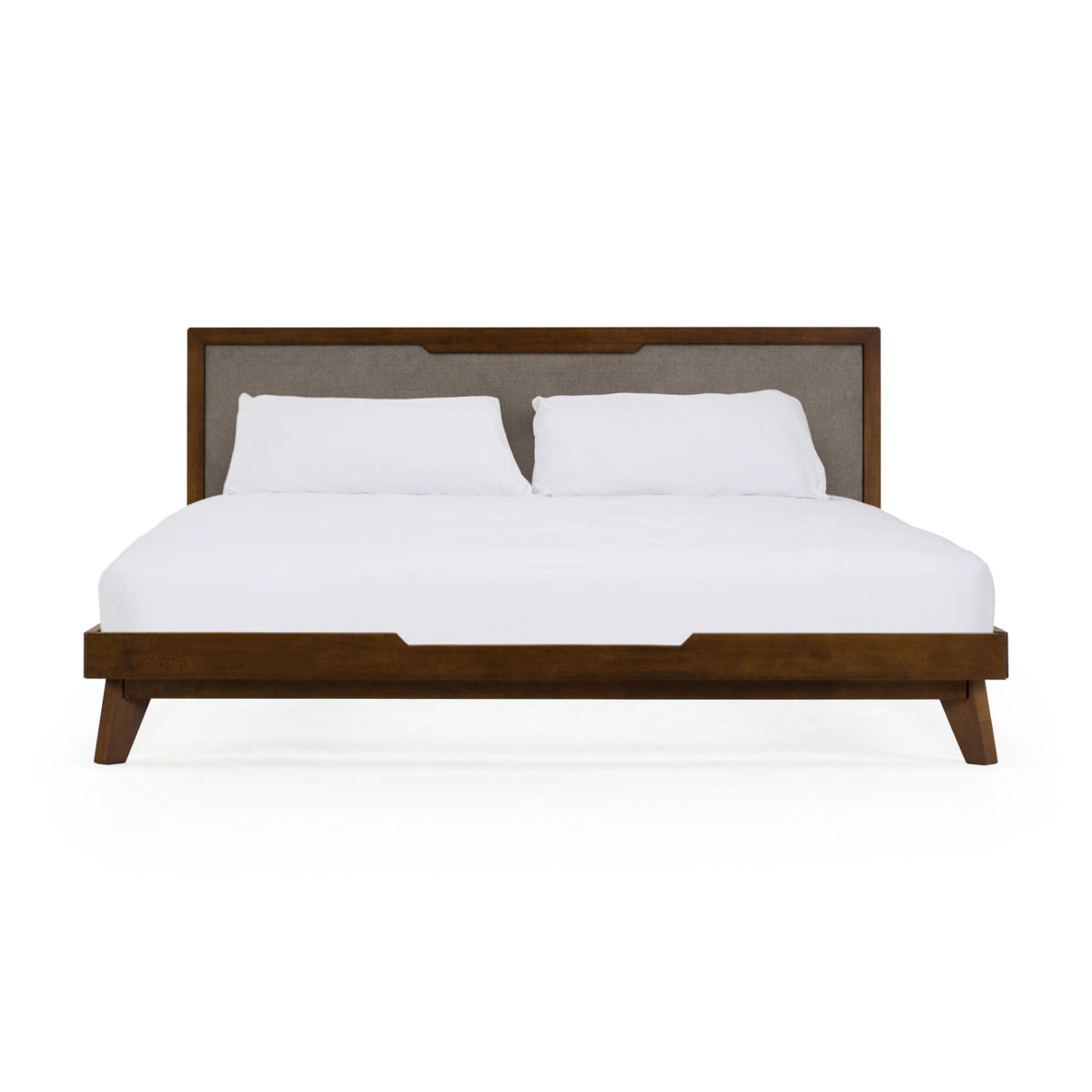 Gray Linen Headboard Bed | OROA Modern Soria