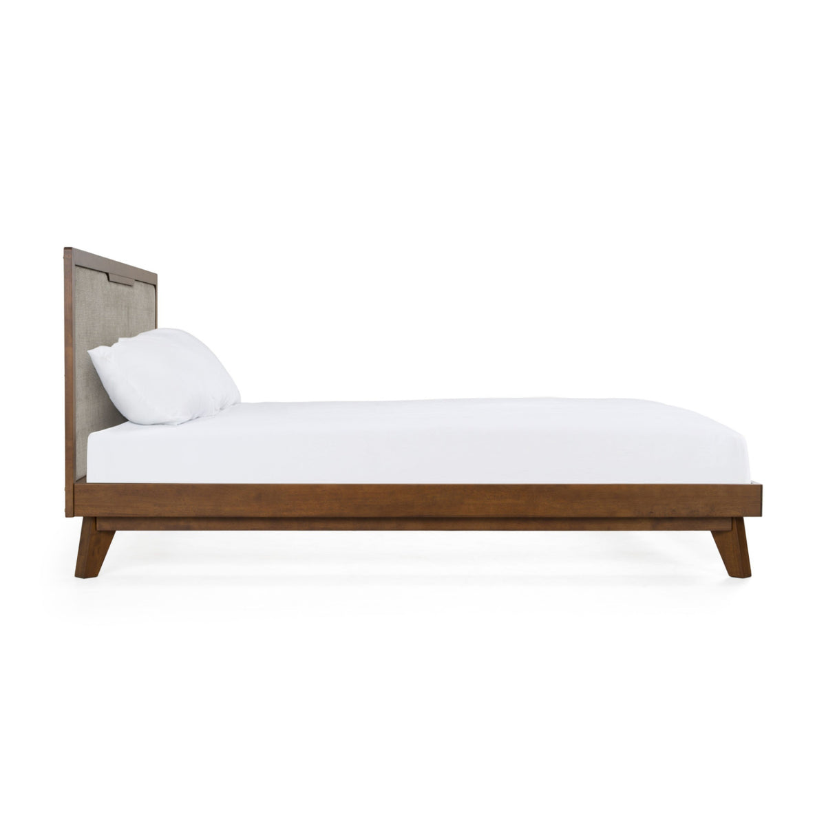 Gray Linen Headboard Bed | OROA Modern Soria