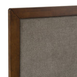 Gray Linen Headboard Bed | OROA Modern Soria