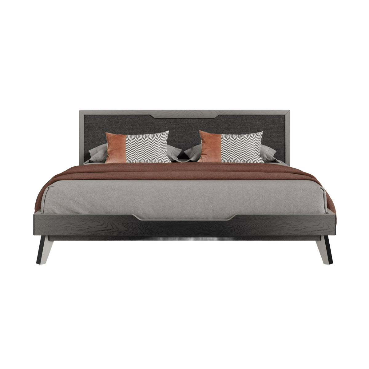 Modern European furniture - Gray Linen Bed - www.oroa.com