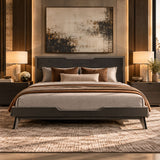 Modern European furniture - Gray Linen Bed - www.oroa.com