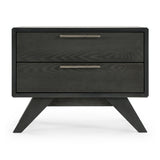 Gray Wash 2-Drawer Nightstand | OROA Modern Soria
