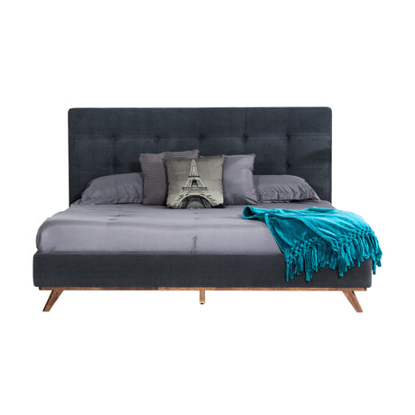 Modern European furniture - Gray Fabric Tufted Bed - www.oroa.com