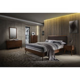 Brown Fabric Bed | OROA Modern Marshall