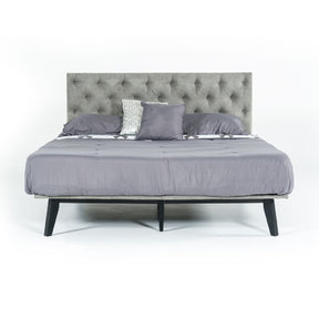 Modern European furniture - Gray Tufted Super King Bed - www.oroa.com