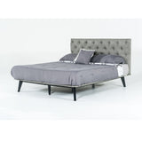 Gray Tufted Super King Bed | OROA Modern Gibson