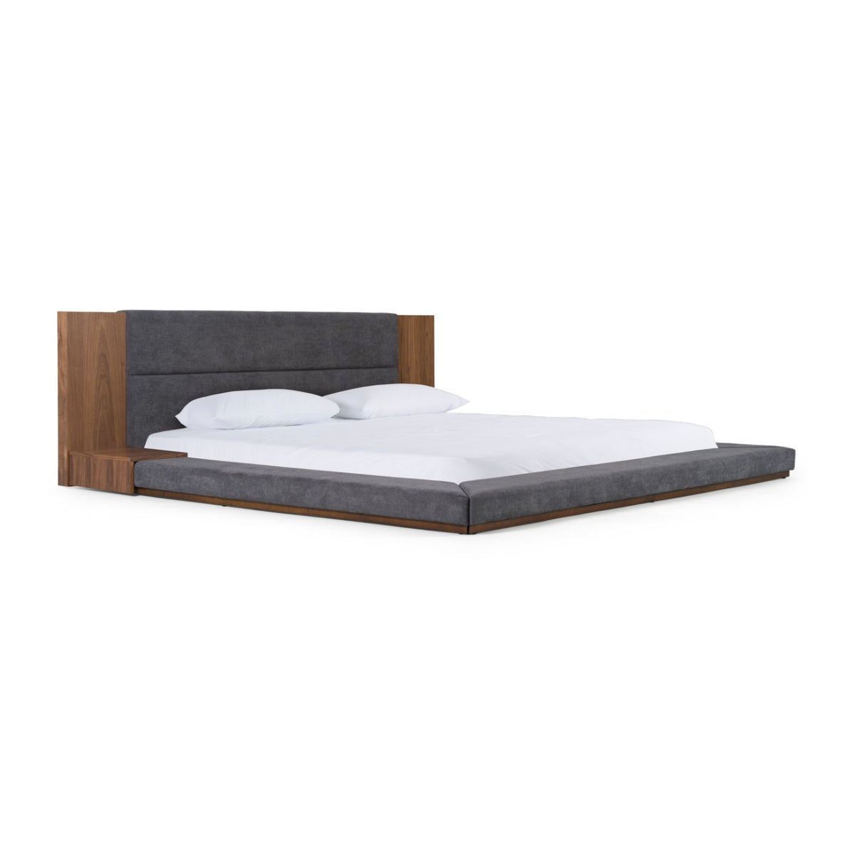 Modern European furniture - Gray & Walnut Bed - www.oroa.com