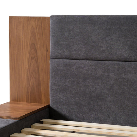 Modern European furniture - Gray & Walnut Bed - www.oroa.com