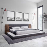 Modern European furniture - Gray & Walnut Bed - www.oroa.com