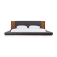 Modern European furniture - Gray & Walnut Bed - www.oroa.com