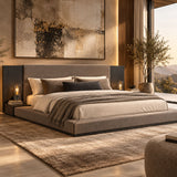 Modern European furniture - Gray Fabric Bed - www.oroa.com