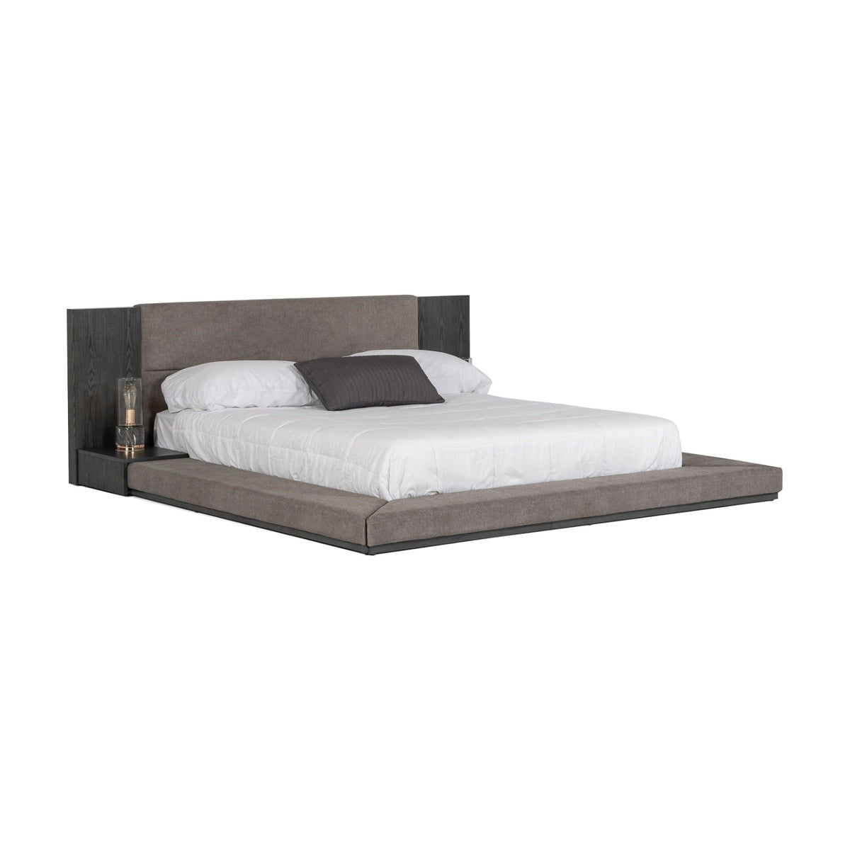 Modern European furniture - Gray Fabric Bed - www.oroa.com