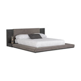 Modern European furniture - Gray Fabric Bed - www.oroa.com