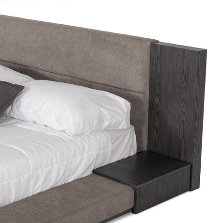 Modern European furniture - Gray Fabric Bed - www.oroa.com