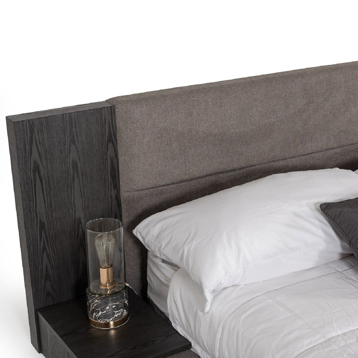 Modern European furniture - Gray Fabric Bed - www.oroa.com