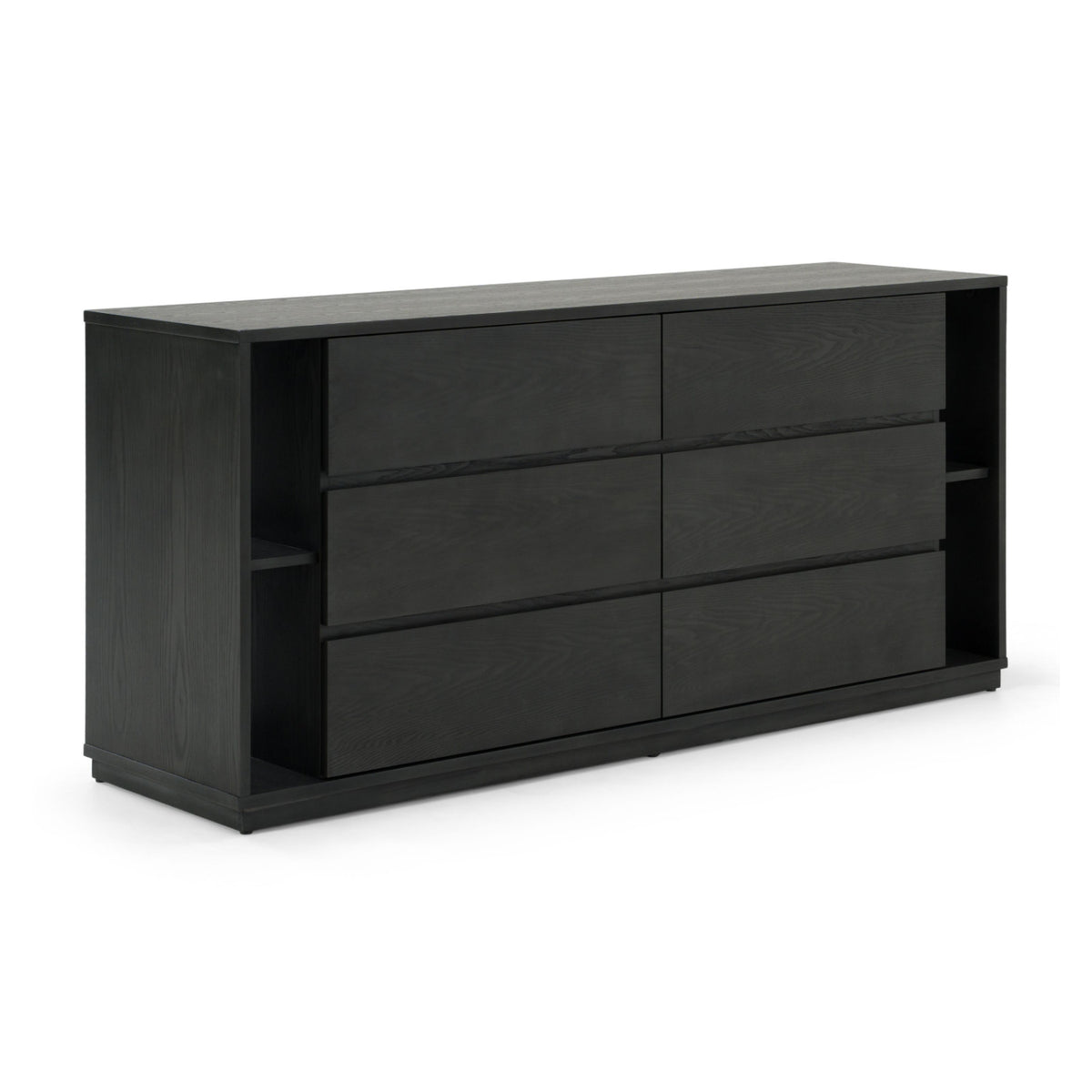 Gray 6-Drawer Dresser with Bookshelves | OROA Modern Jagger