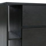 Gray 6-Drawer Dresser with Bookshelves | OROA Modern Jagger