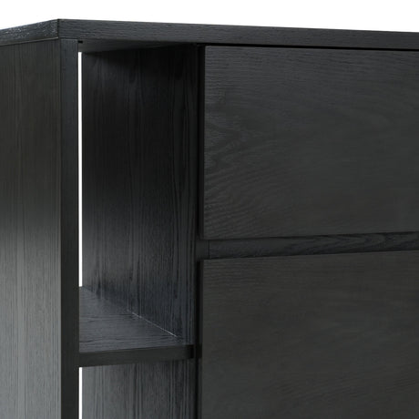 Gray 6-Drawer Dresser with Bookshelves | OROA Modern Jagger