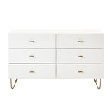 White Minimalist 6-Drawer Dresser | OROA Modern Bryan