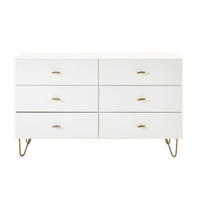 White Minimalist 6-Drawer Dresser - OROA Modern Bryan - view 1