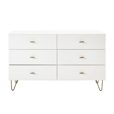 White Minimalist 6-Drawer Dresser - OROA Modern Bryan - view 1