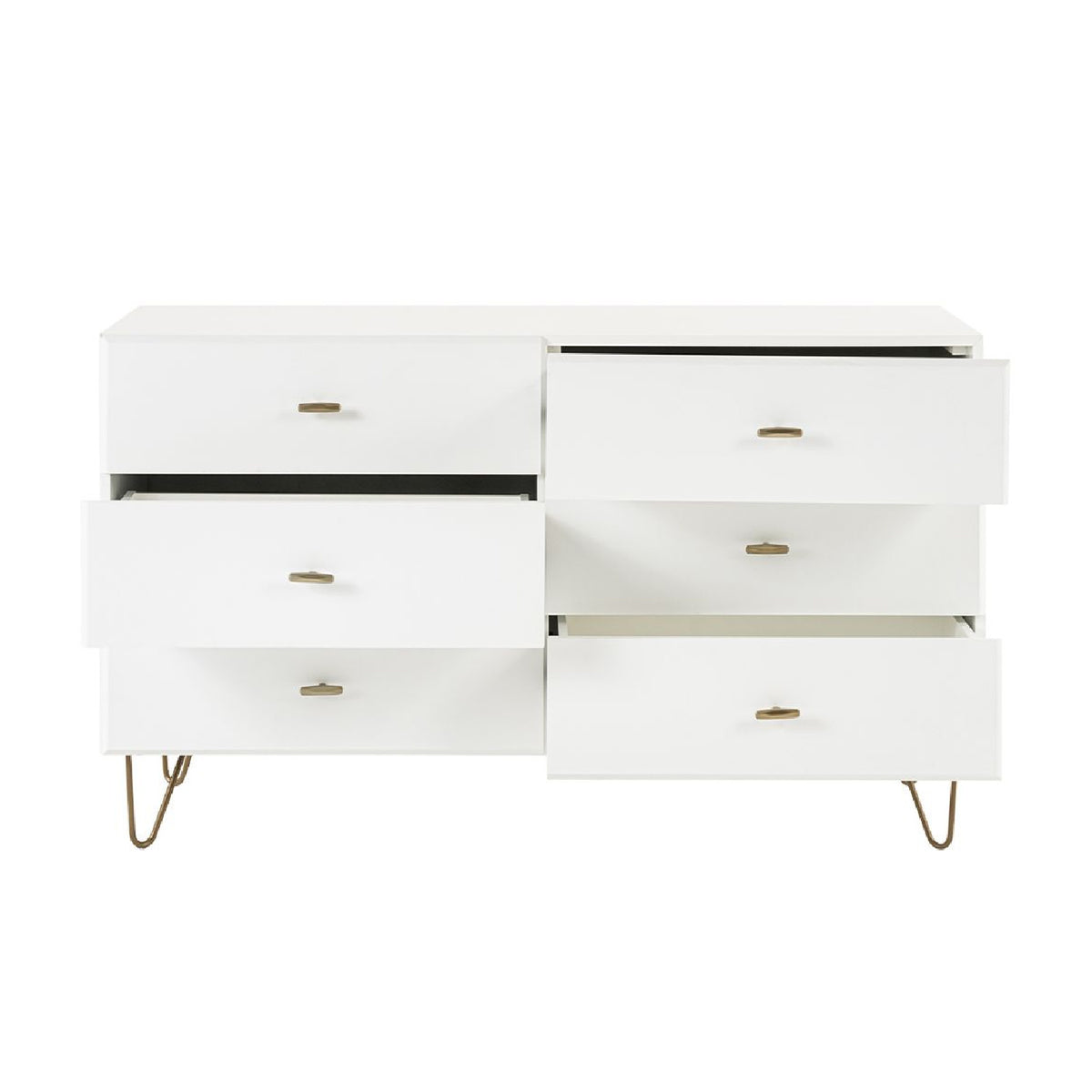 White Minimalist 6-Drawer Dresser | OROA Modern Bryan