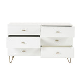 White Minimalist 6-Drawer Dresser | OROA Modern Bryan