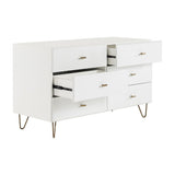 White Minimalist 6-Drawer Dresser | OROA Modern Bryan