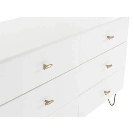 White Minimalist 6-Drawer Dresser - OROA Modern Bryan - view 7
