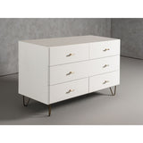 White Minimalist 6-Drawer Dresser | OROA Modern Bryan