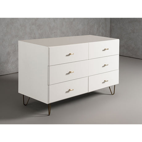 White Minimalist 6-Drawer Dresser - OROA Modern Bryan - view 8