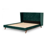 Modern European furniture - Green Velvet Tufted Bed - www.oroa.com