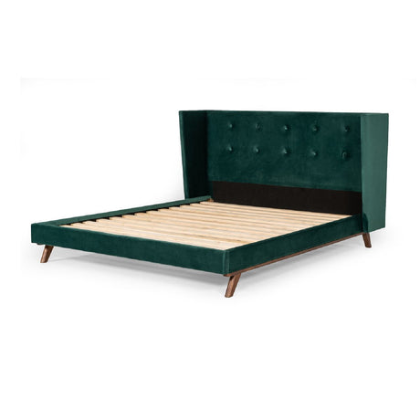 Modern European furniture - Green Velvet Tufted Bed - www.oroa.com