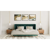 Modern European furniture - Green Velvet Tufted Bed - www.oroa.com