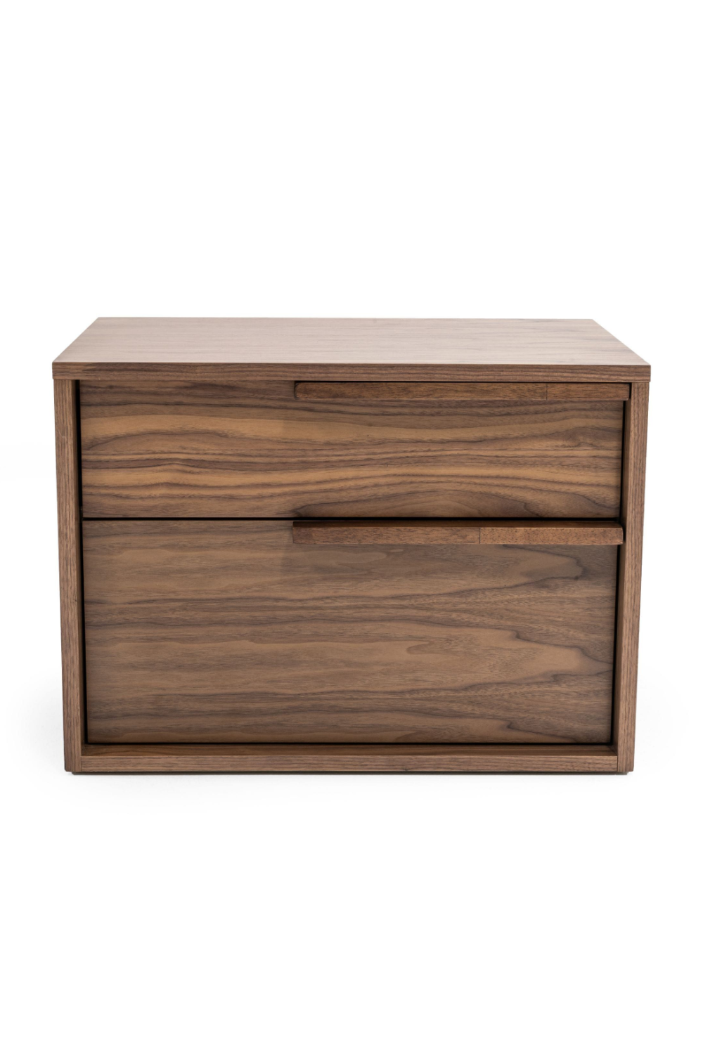 2-Drawer Walnut Veneer Nightstand | OROA Modern Amberlie | Oroa.com