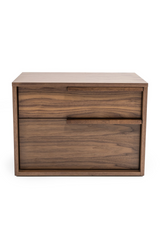 2-Drawer Walnut Veneer Nightstand | OROA Modern Amberlie | Oroa.com