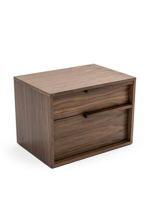 2-Drawer Walnut Veneer Nightstand | OROA Modern Amberlie | Oroa.com