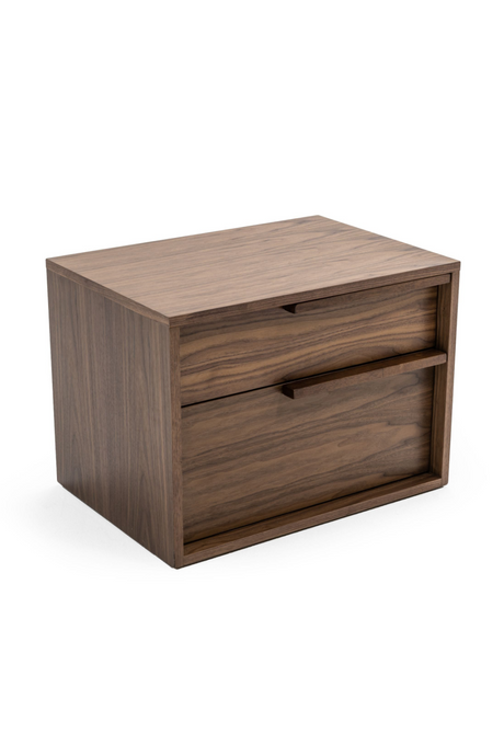 2-Drawer Walnut Veneer Nightstand | OROA Modern Amberlie | Oroa.com
