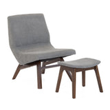 Gray Fabric Accent Chair & Ottoman | OROA Modern Whitney