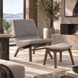 Gray Fabric Accent Chair & Ottoman | OROA Modern Whitney