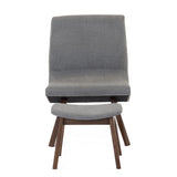 Gray Fabric Accent Chair & Ottoman | OROA Modern Whitney