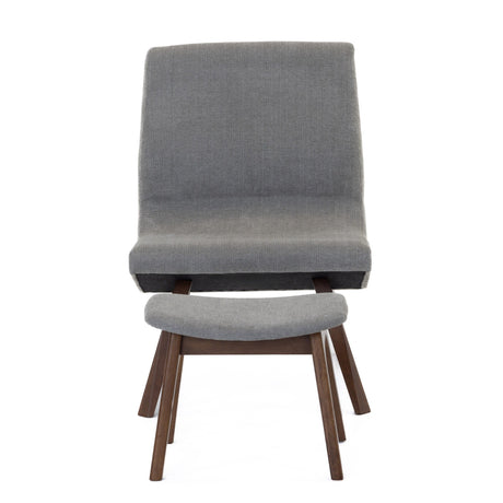 Modern European furniture - Gray Fabric Accent Chair & Ottoman - www.oroa.com