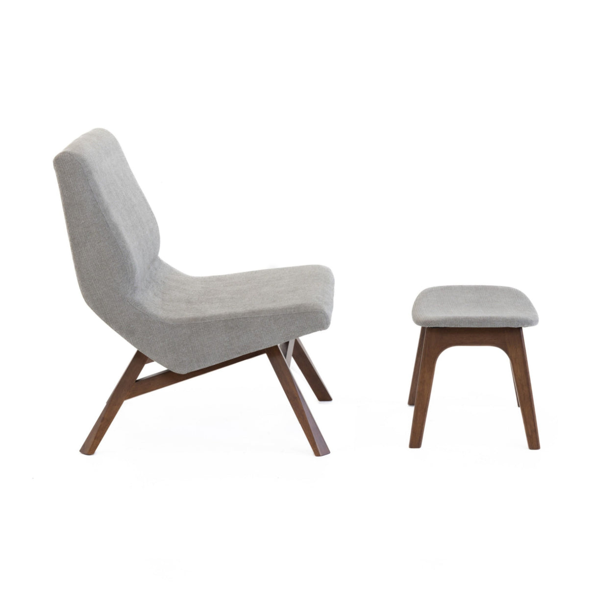 Gray Fabric Accent Chair & Ottoman | OROA Modern Whitney