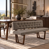 Gray Tufted Dining Bench | OROA Modern Jordan