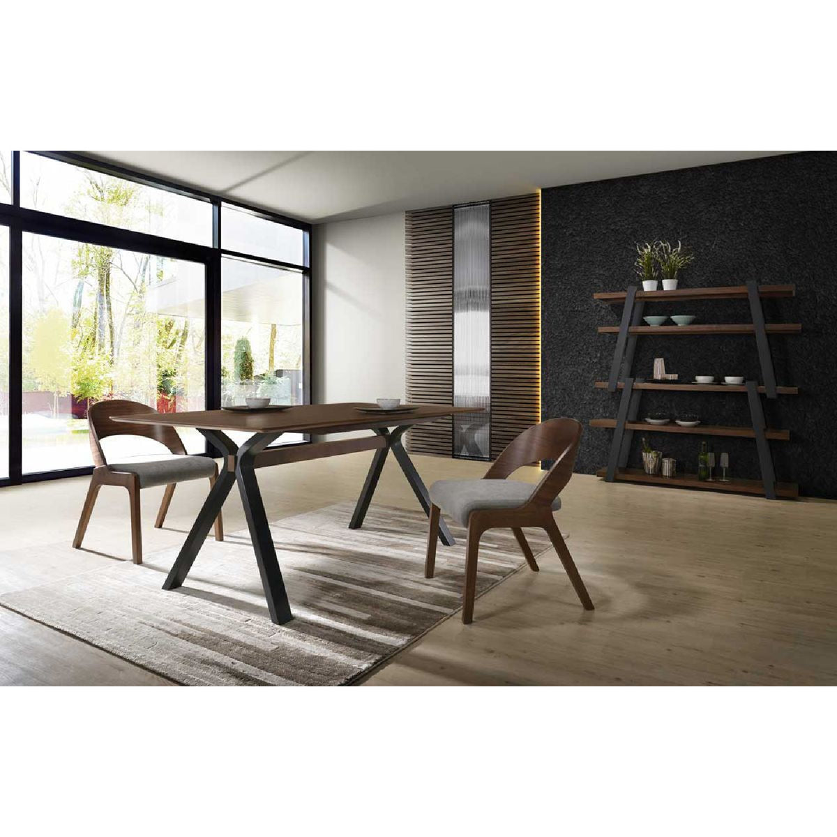 Walnut Open-Back Dining Chairs (2) | OROA Modern Runyon
